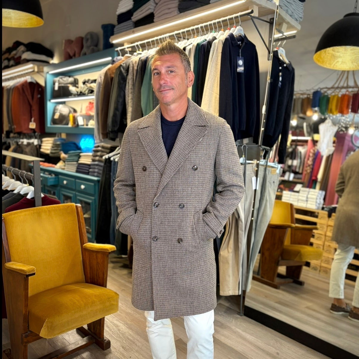 WINSTON - cappotto pied de poule lana sartoriale