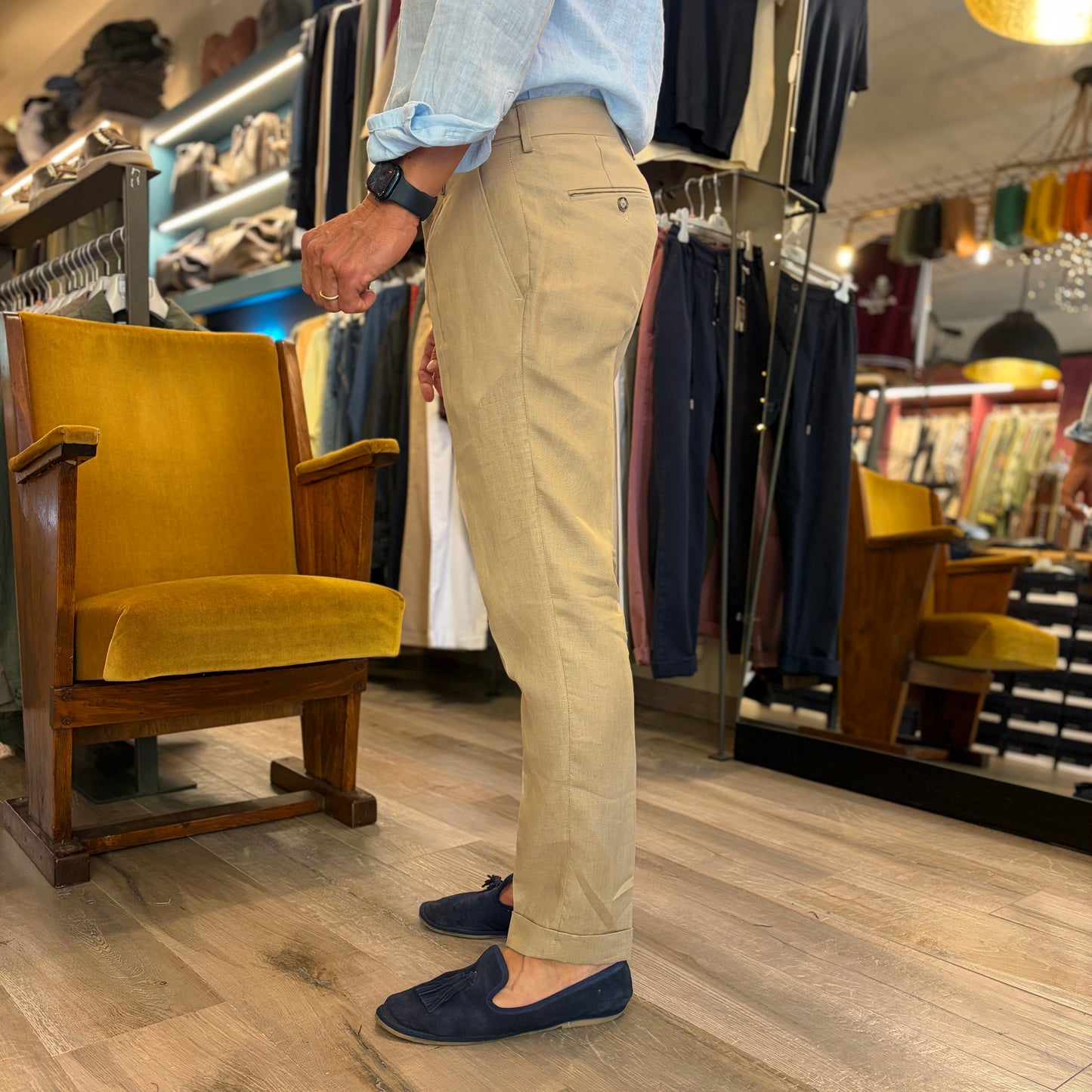 MOU - pantalone lino sartoriale
