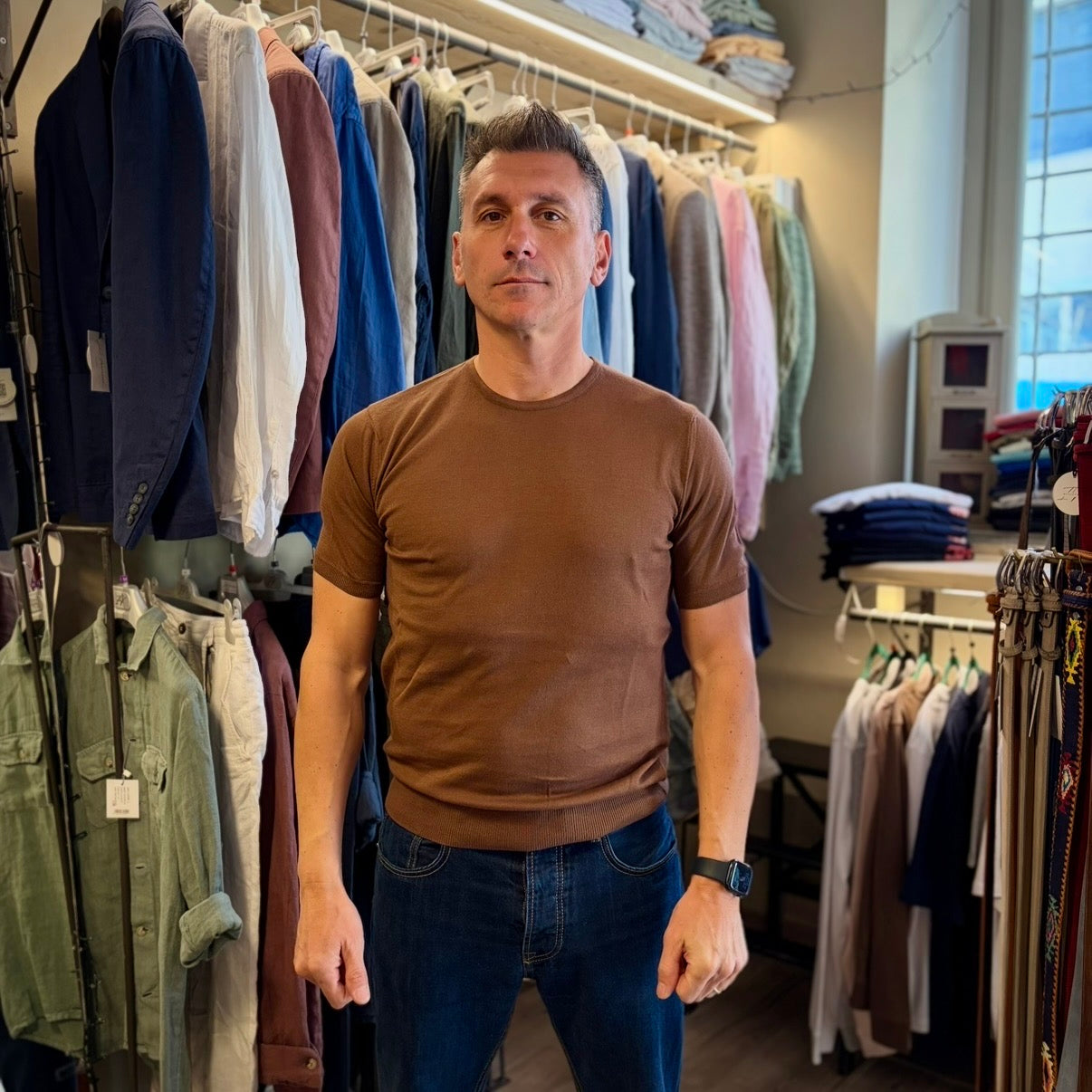 ISACK - t-shirt in maglia sartoriale