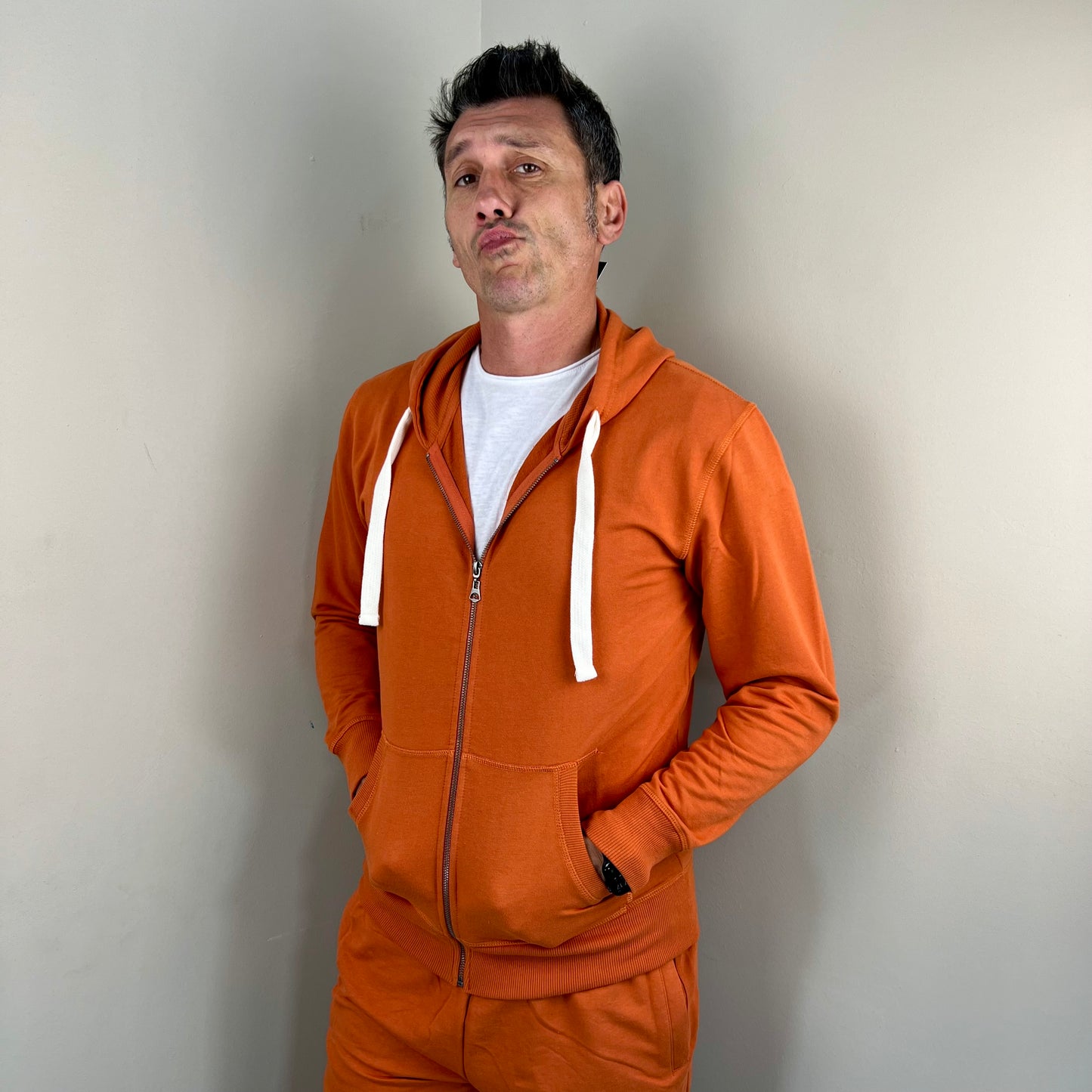 JONES - felpa cappuccio leggera zip