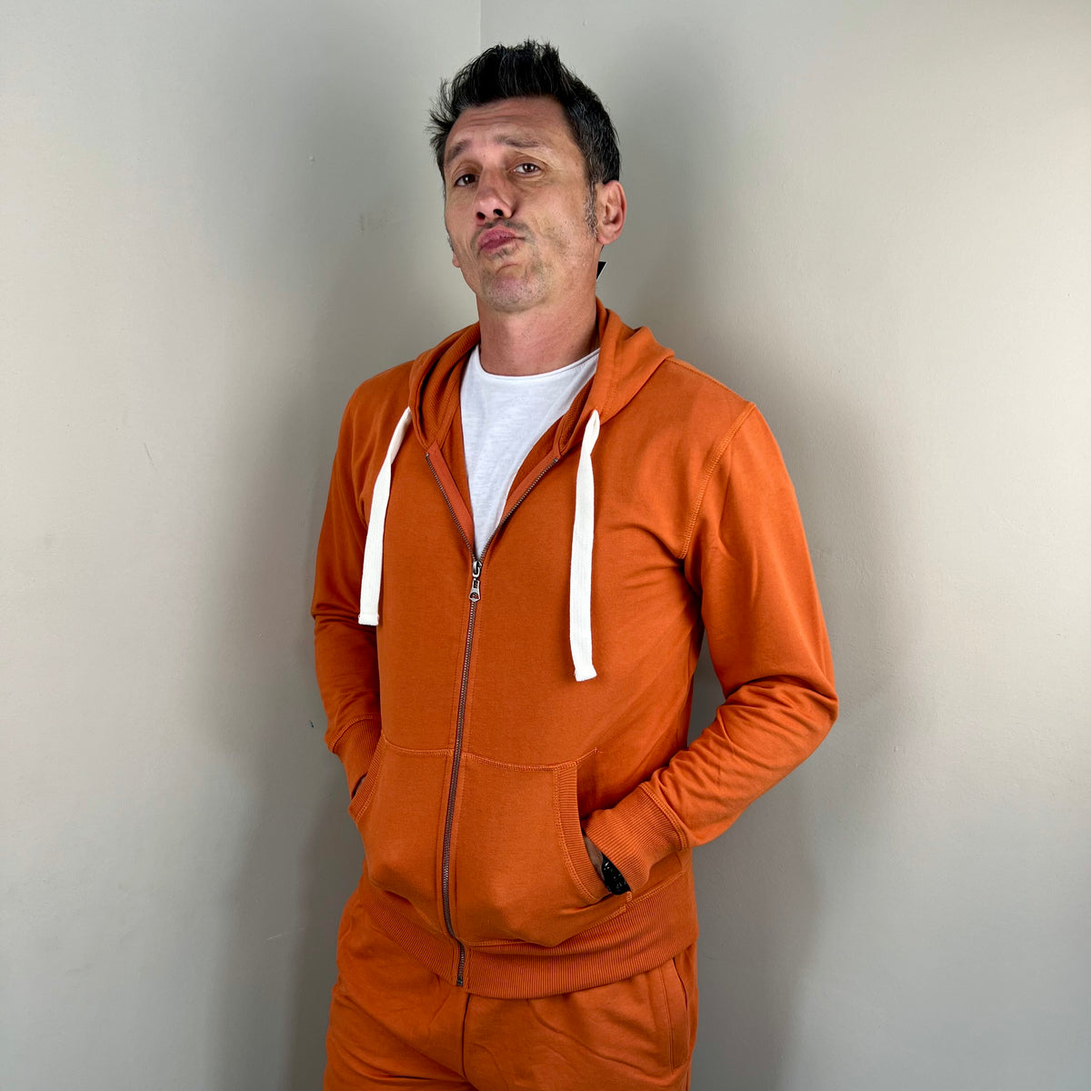 JONES - felpa cappuccio leggera zip