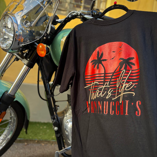 THAT’S LIFE - t-shirt nera heavy con stampa