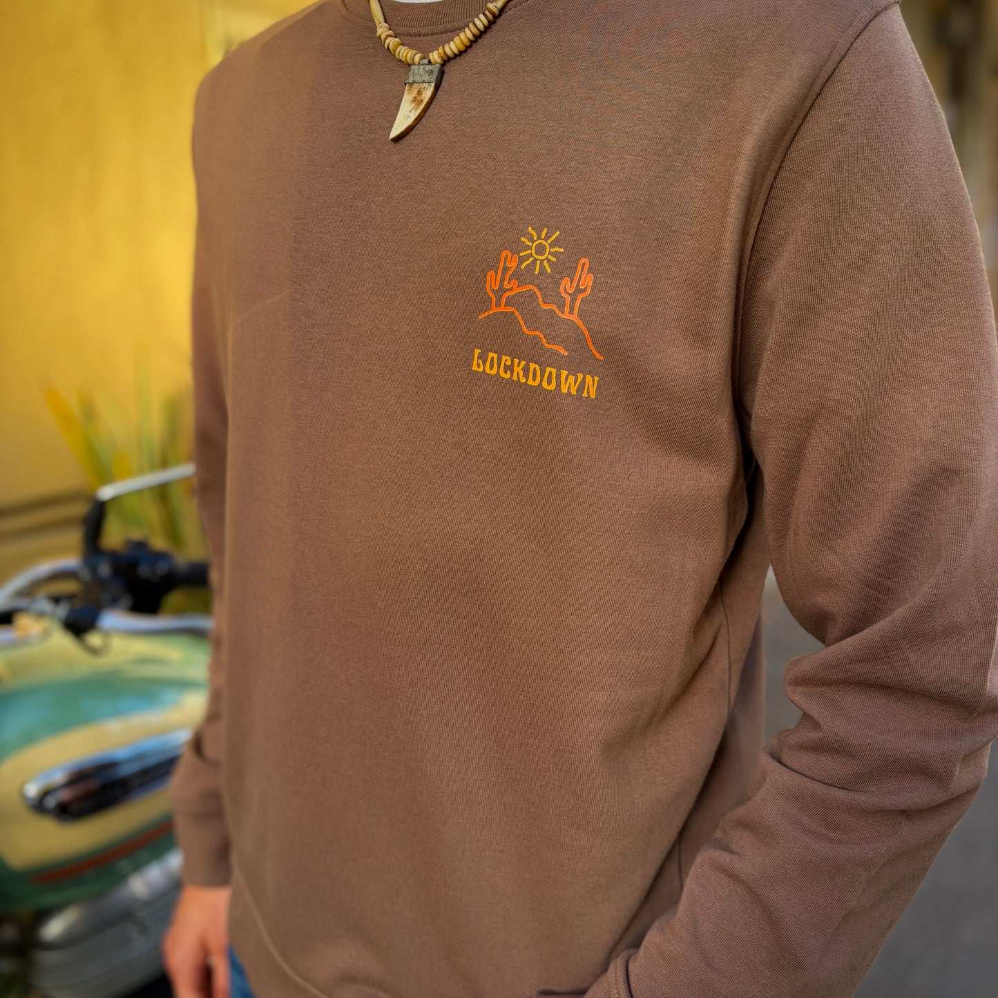 FREEDOM - felpa leggera marrone con stampa