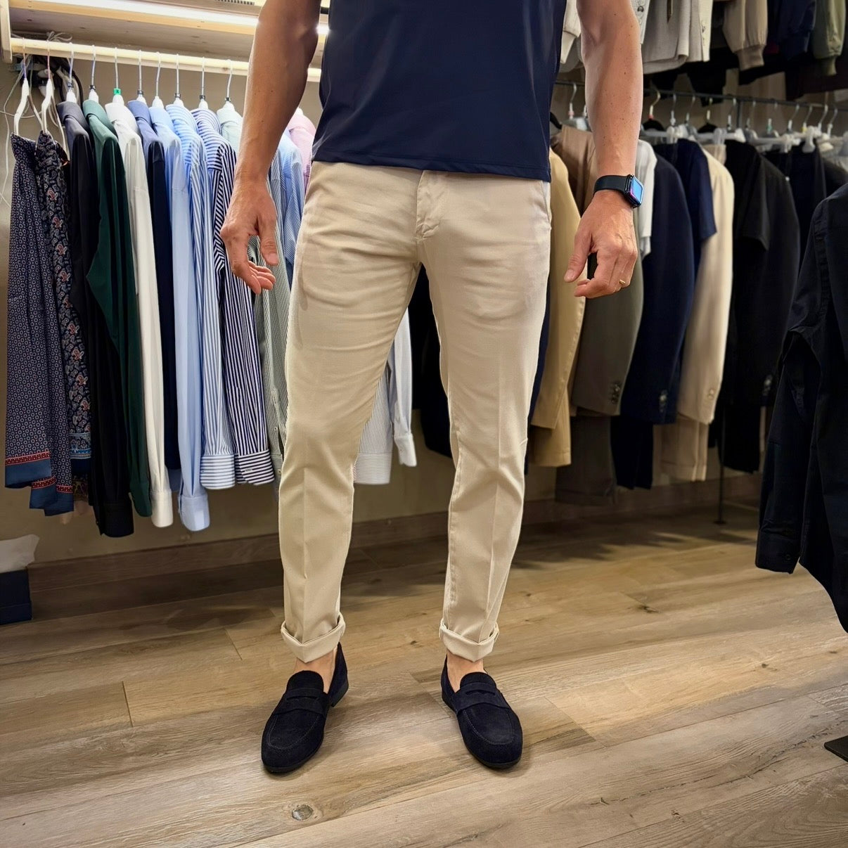 CESAR LIGHT – pantalone chino nido d’ape sartoriale