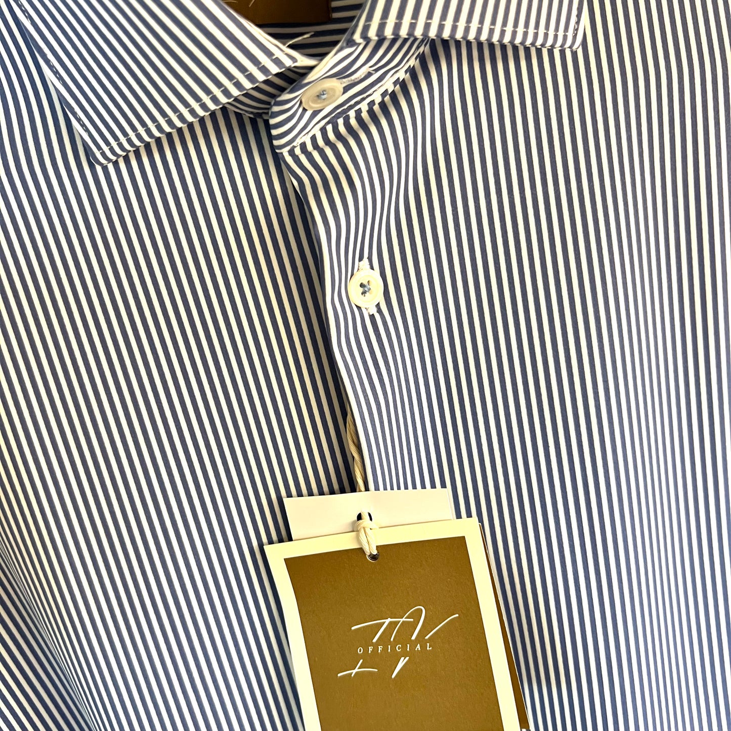 TOP PLAYER PROFESSIONAL BLU – camicia sartoriale no stiro righine blu