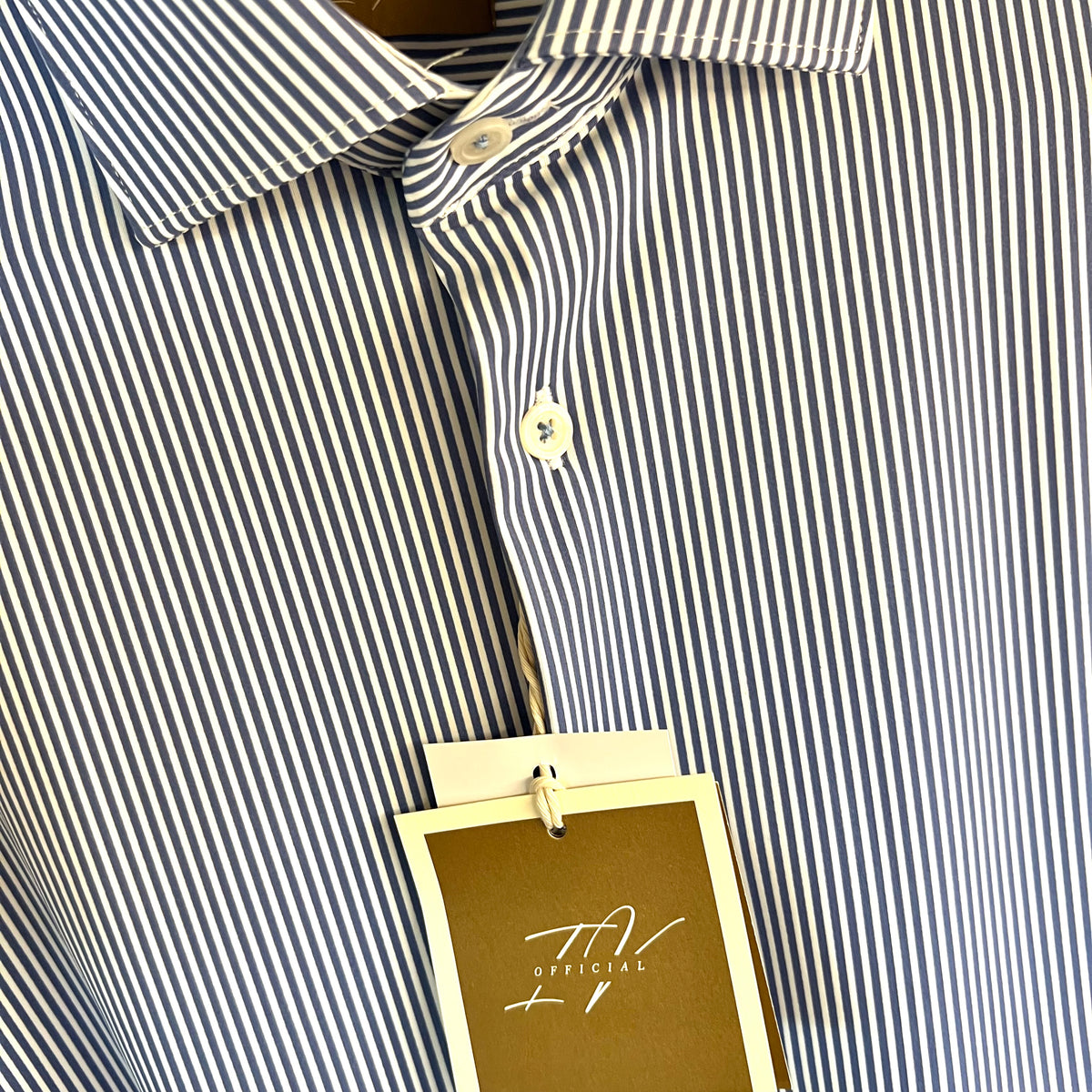 TOP PLAYER PROFESSIONAL BLU – camicia sartoriale no stiro righine blu