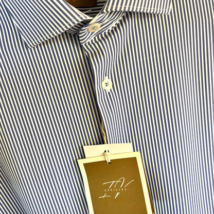 TOP PLAYER PROFESSIONAL BLU – camicia sartoriale no stiro righine blu