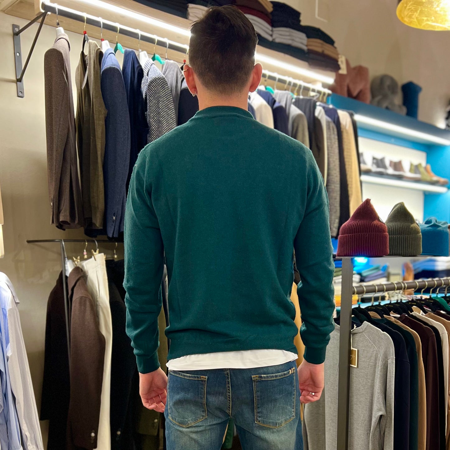 MANCINI MEZZO COLLO  – maglione cashmere sartoriale