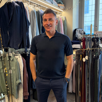 TREZEGUET - polo in maglia sartoriale scollo V
