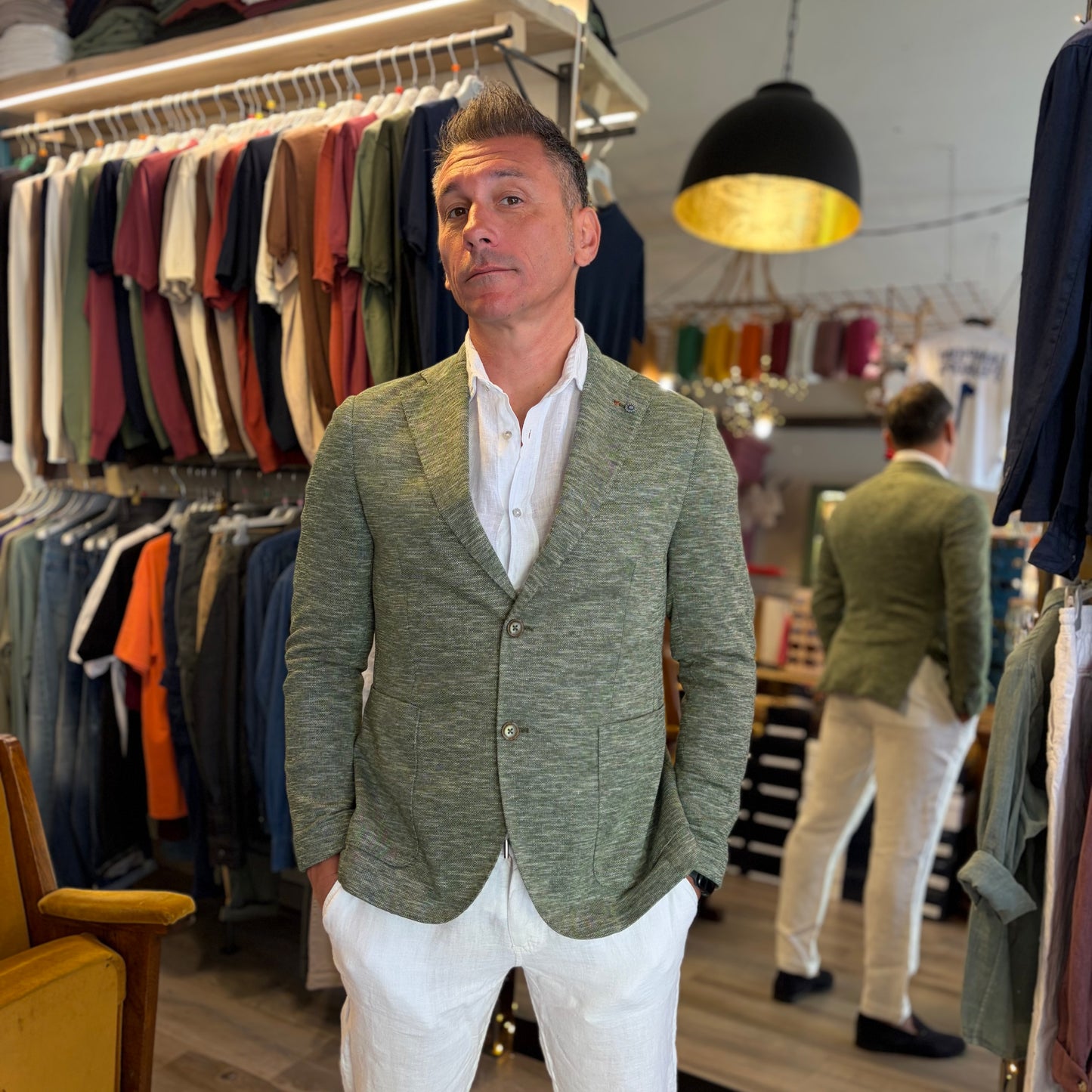 DORA – giacca sartoriale misto lino con trama