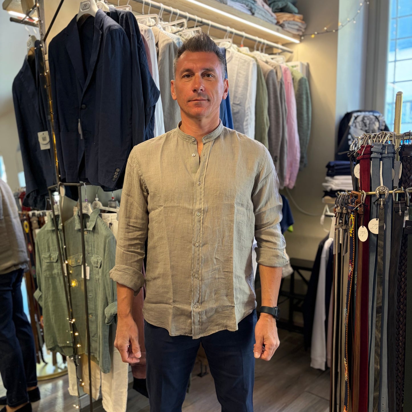 MOU KOREANA - camicia lino sartoriale koreana