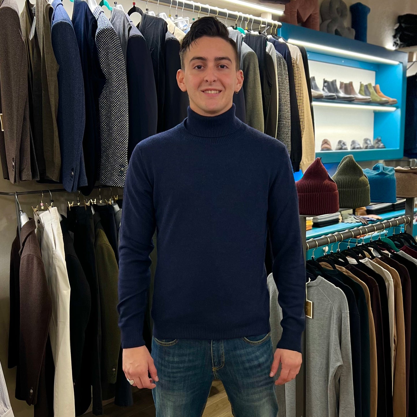 MANCINI ALTO  – maglione collo alto cashmere sartoriale