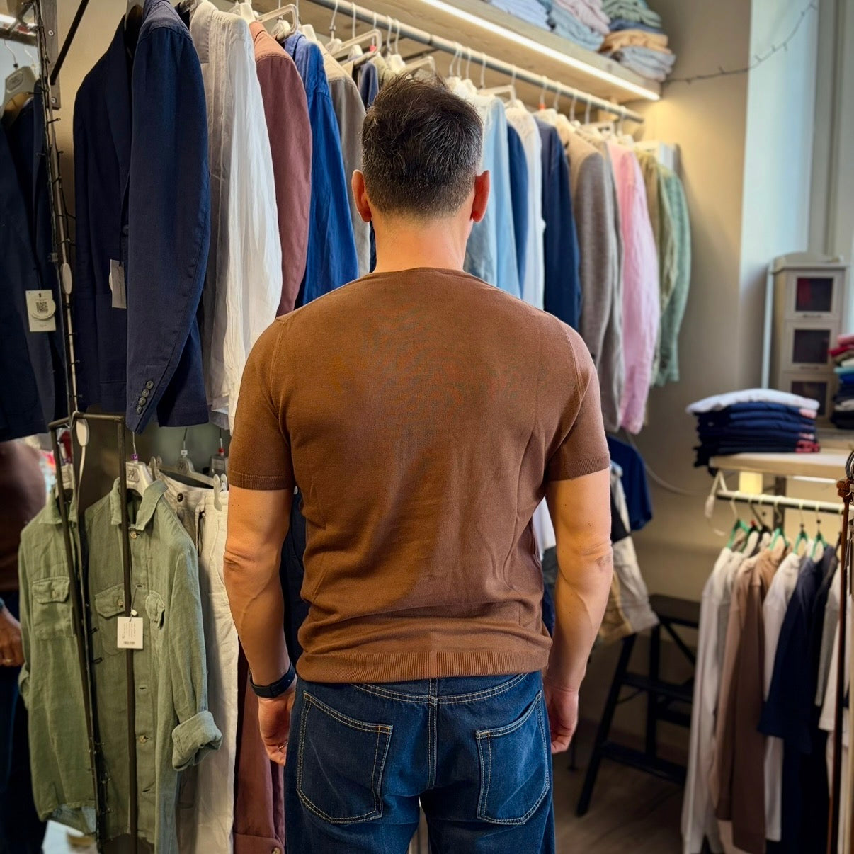 ISACK - t-shirt in maglia sartoriale