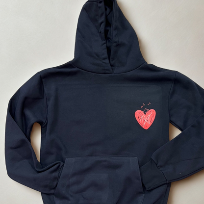 MUSIC LOVE - felpa cappuccio blu