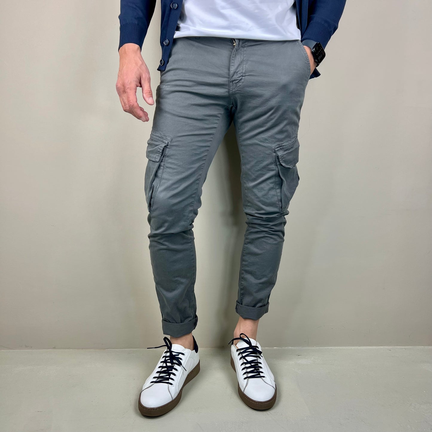 TRAPATTONI – pantalone cargo sartoriale leggero