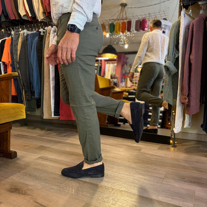 MIKE - pantalone misto lino sartoriale