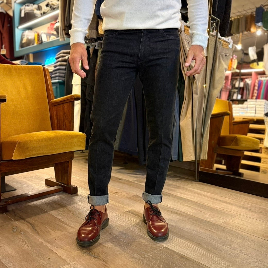 LUKE - jeans nero sartoriale