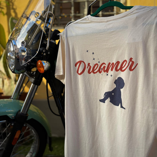 DREAMER - t-shirt bianca vintage con stampa