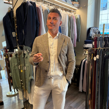 DORA – giacca sartoriale misto lino con trama