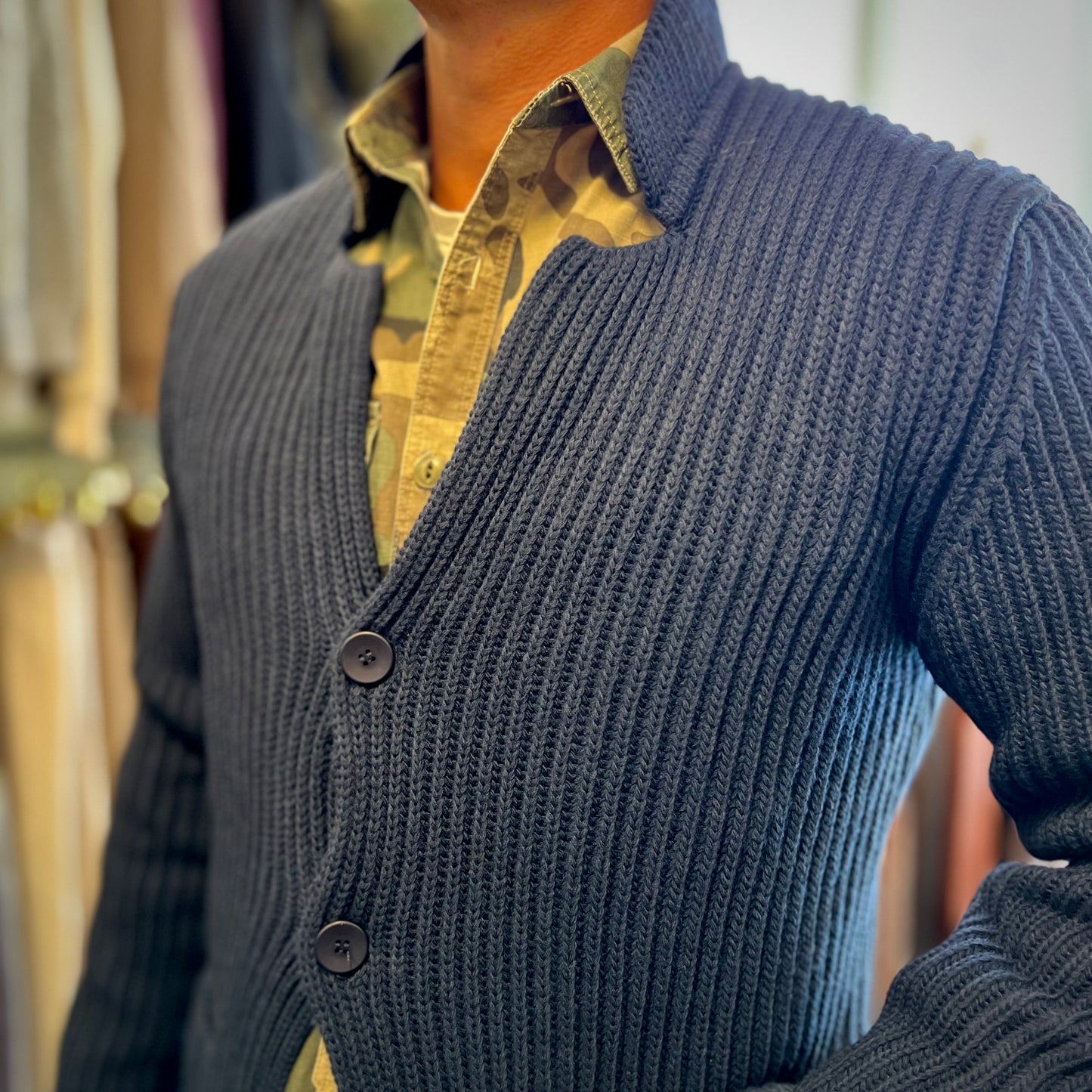 PLATINI – giacca in maglia sartoriale