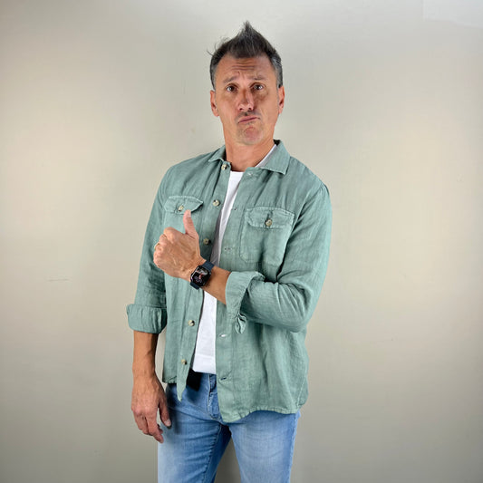 PANAREA – camicia lino sahariana sartoriale