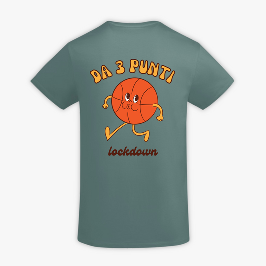BASKET - t-shirt turchese scuro con stampa