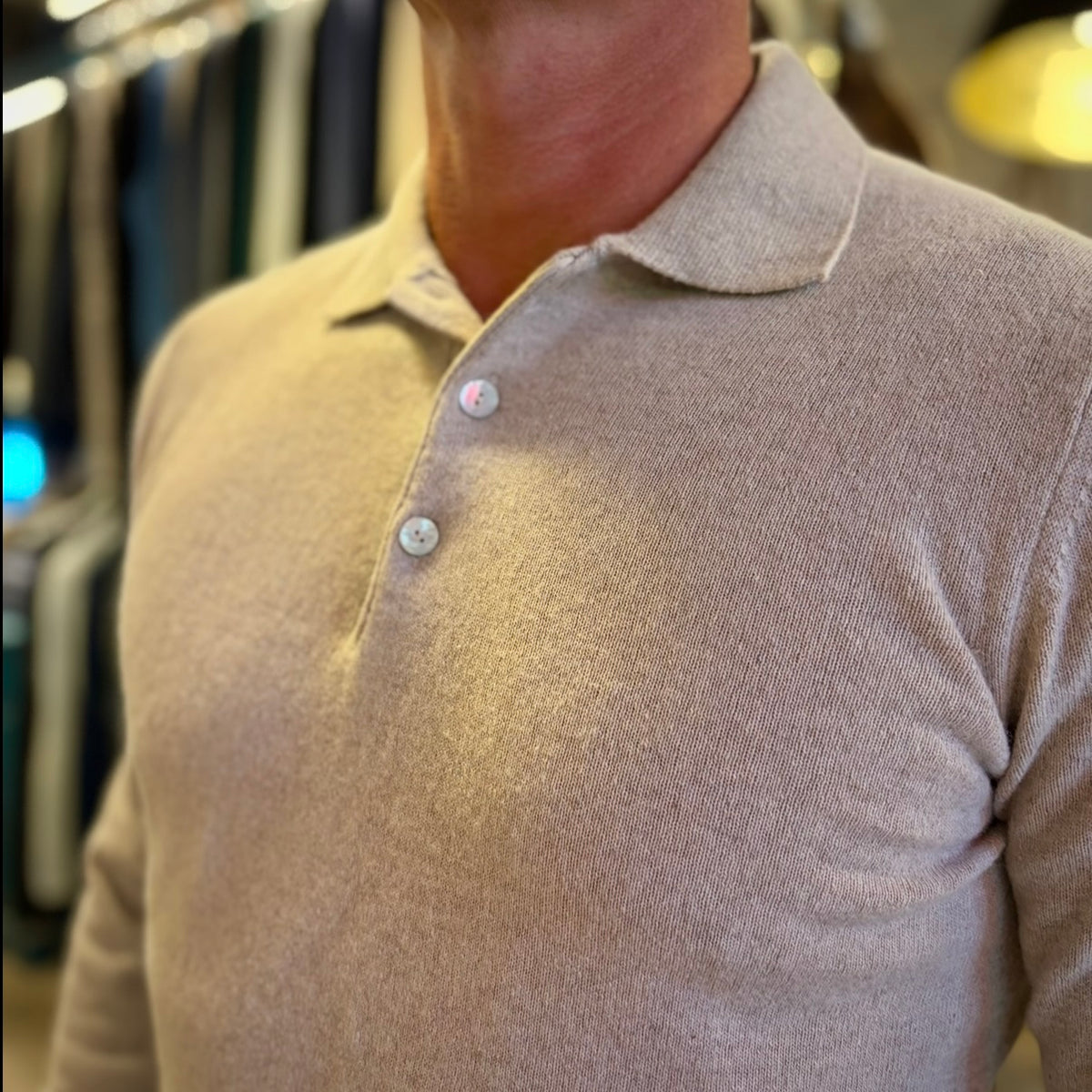 SHEVA - polo manica lunga cashmere sartoriale