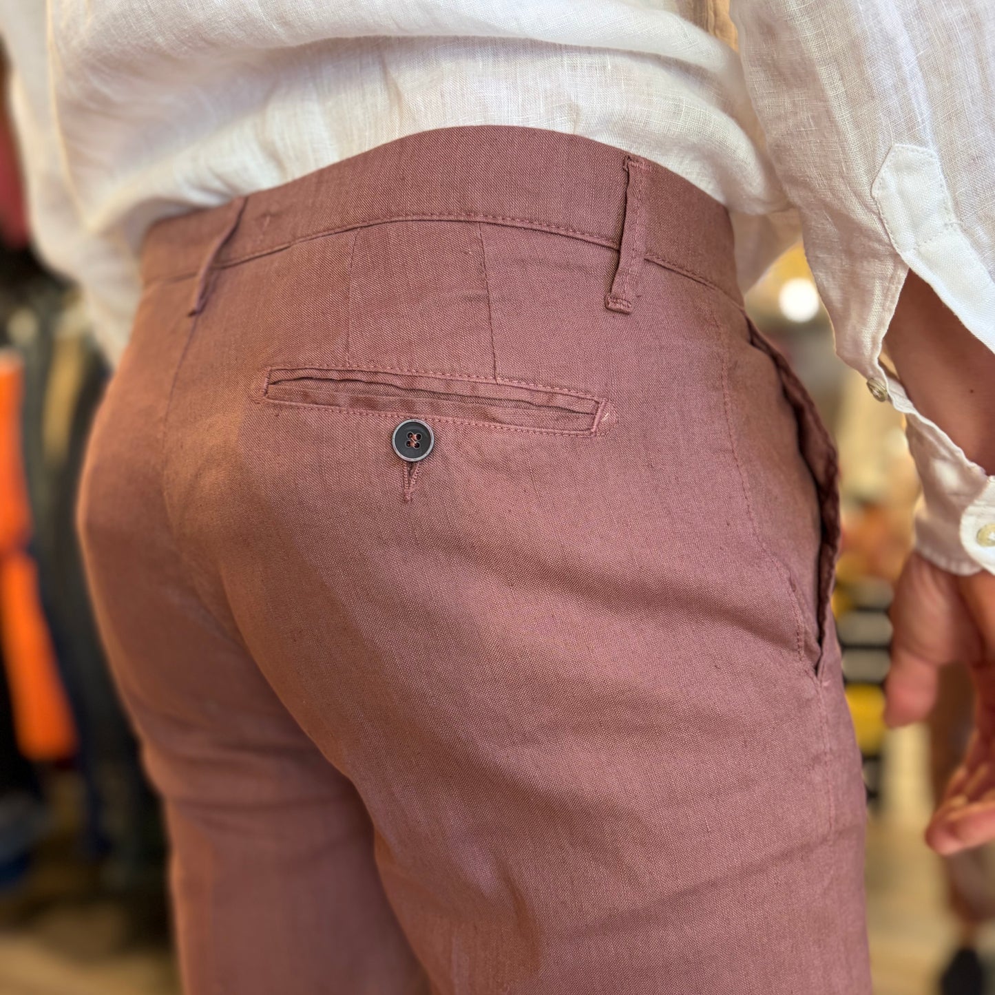MIKE - pantalone misto lino sartoriale