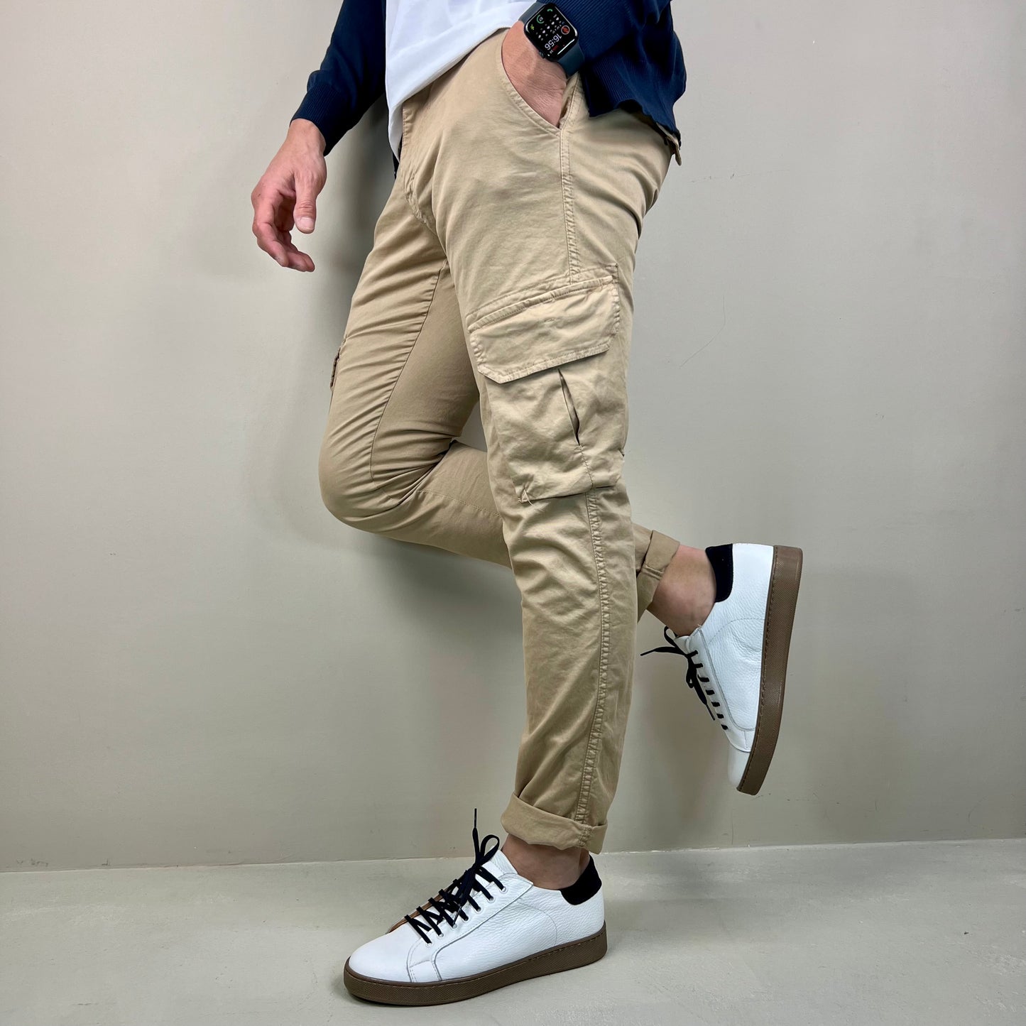 TRAPATTONI – pantalone cargo sartoriale leggero