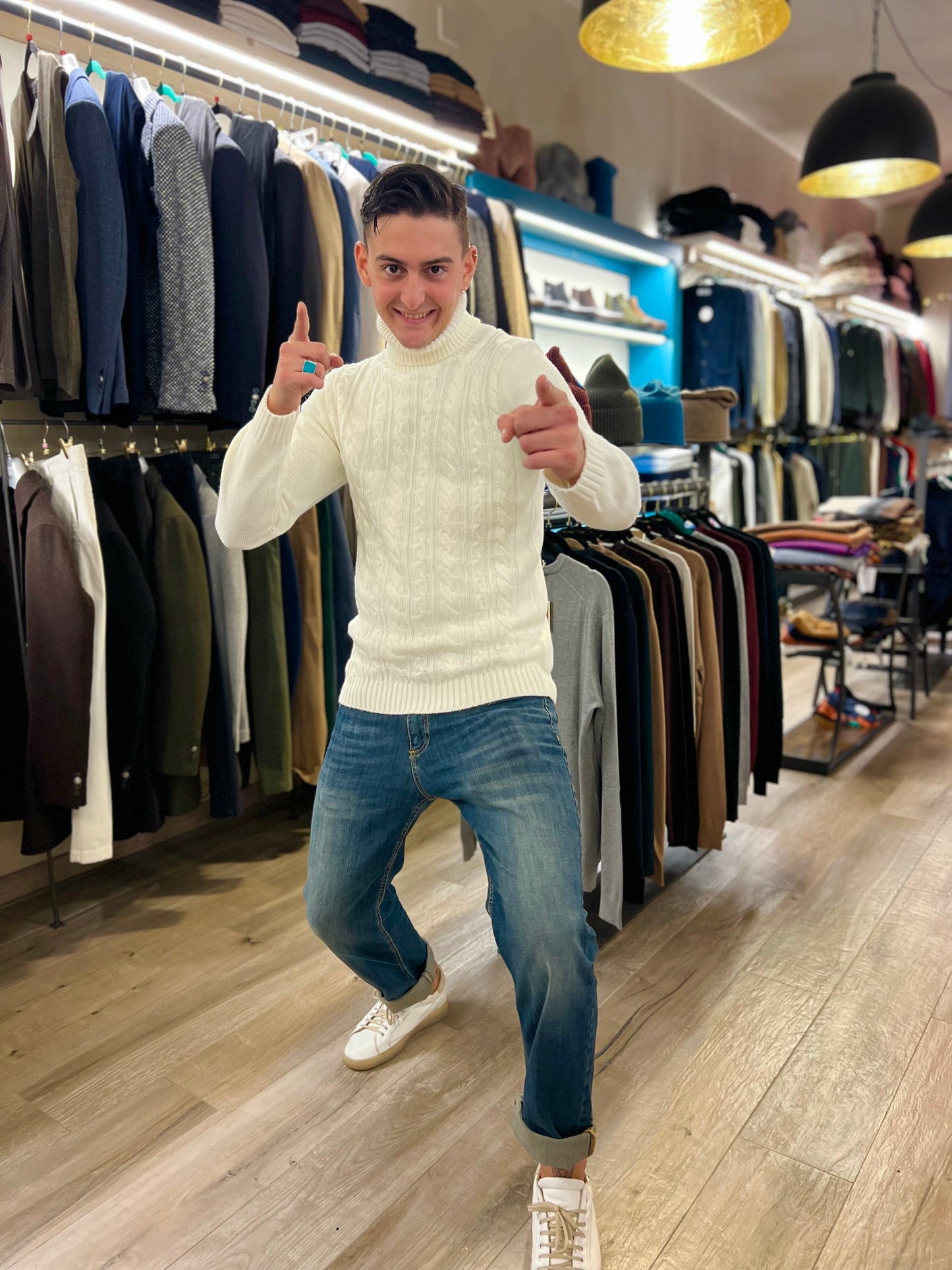 BUFFON – maglione collo alto trecciato