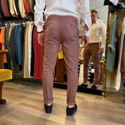 MIKE - pantalone misto lino sartoriale