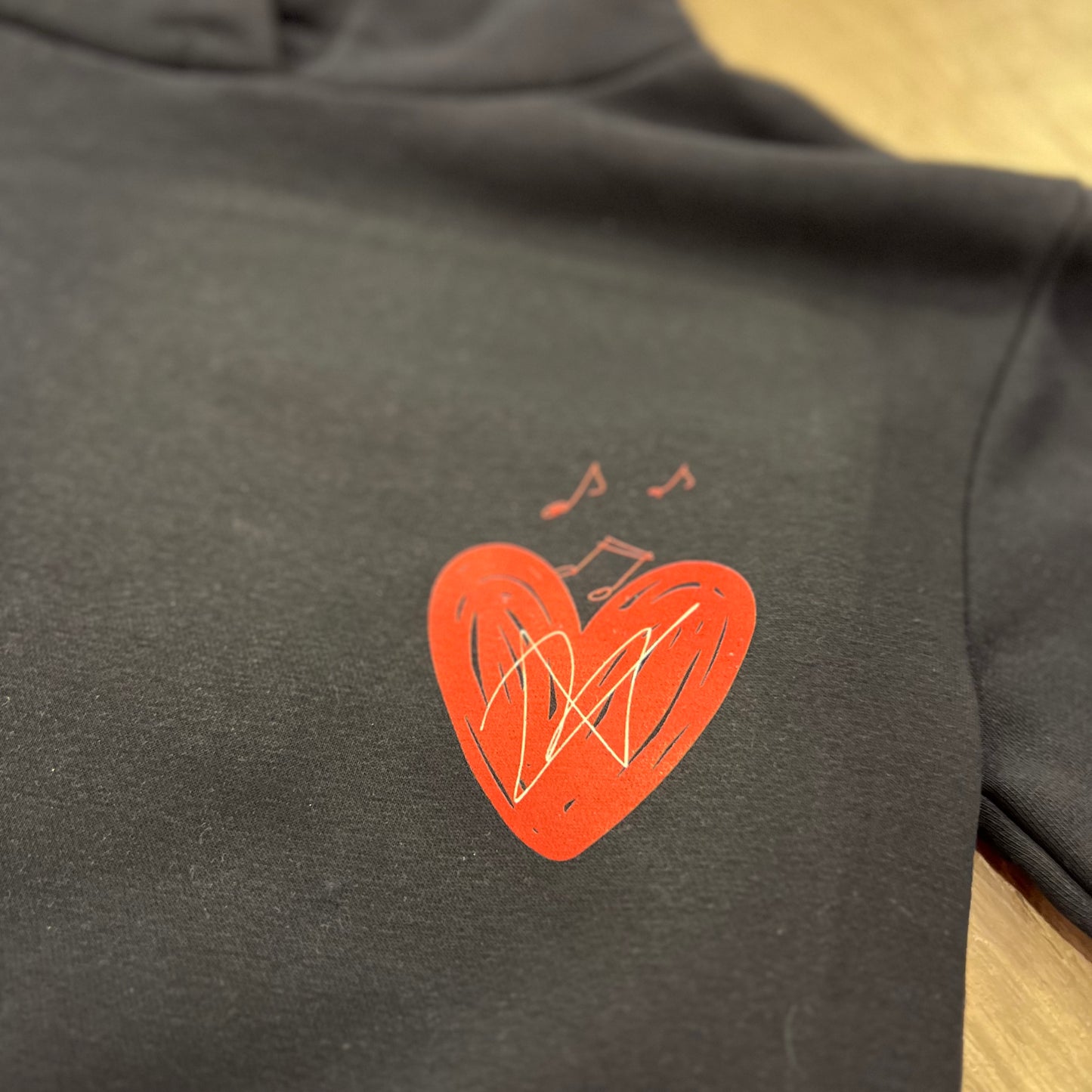 MUSIC LOVE - felpa cappuccio blu