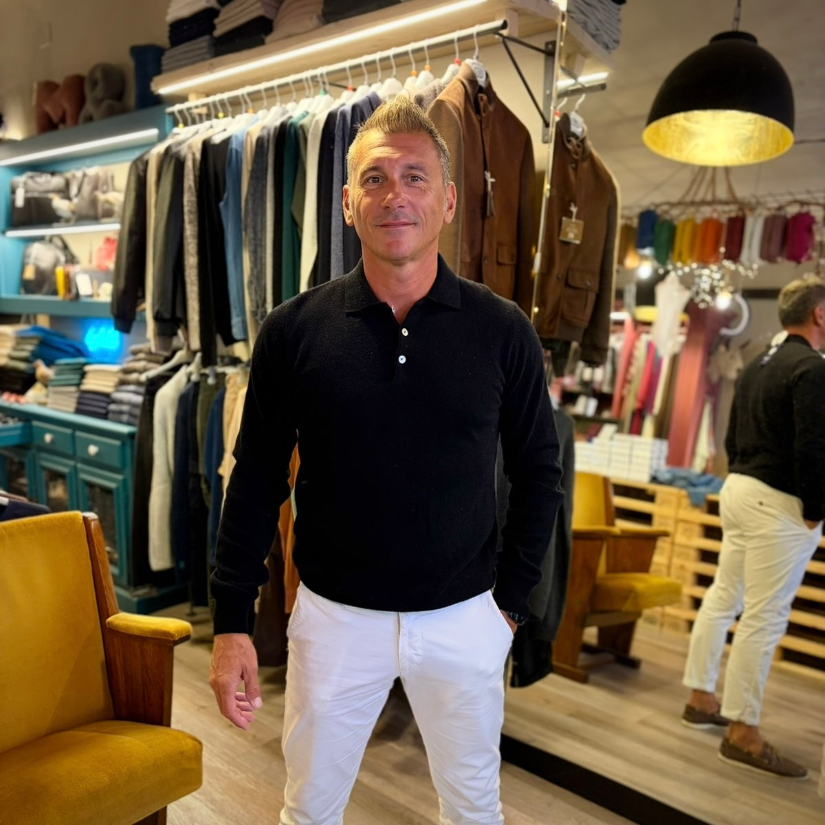 SHEVA - polo manica lunga cashmere sartoriale