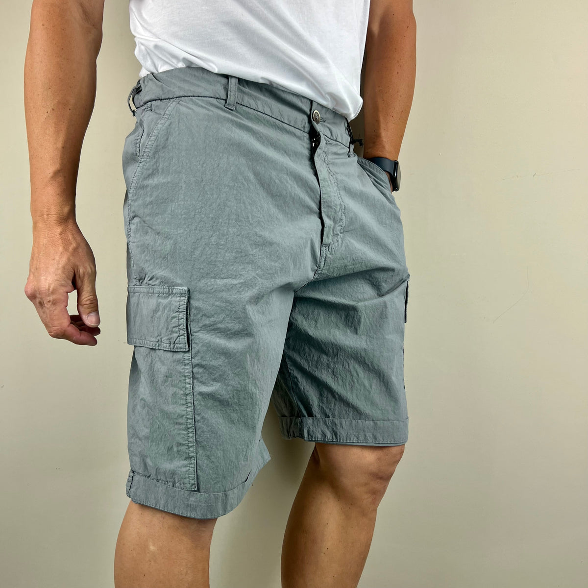 KLOPP – bermuda stone cargo sartoriale loose fit