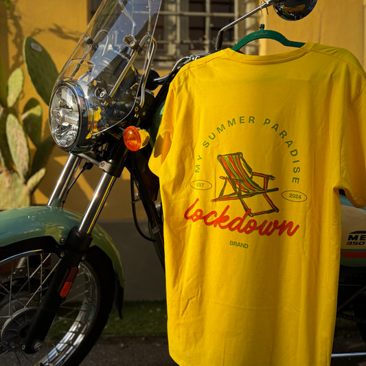 SUMMER PARADISE - t-shirt gialla con stampa