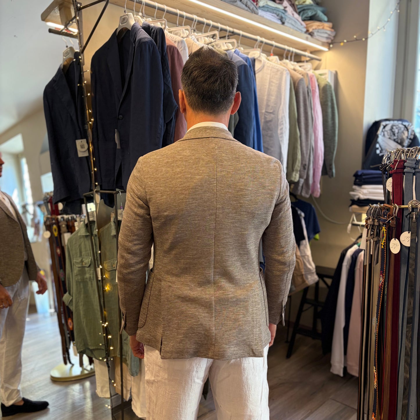 DORA – giacca sartoriale misto lino con trama