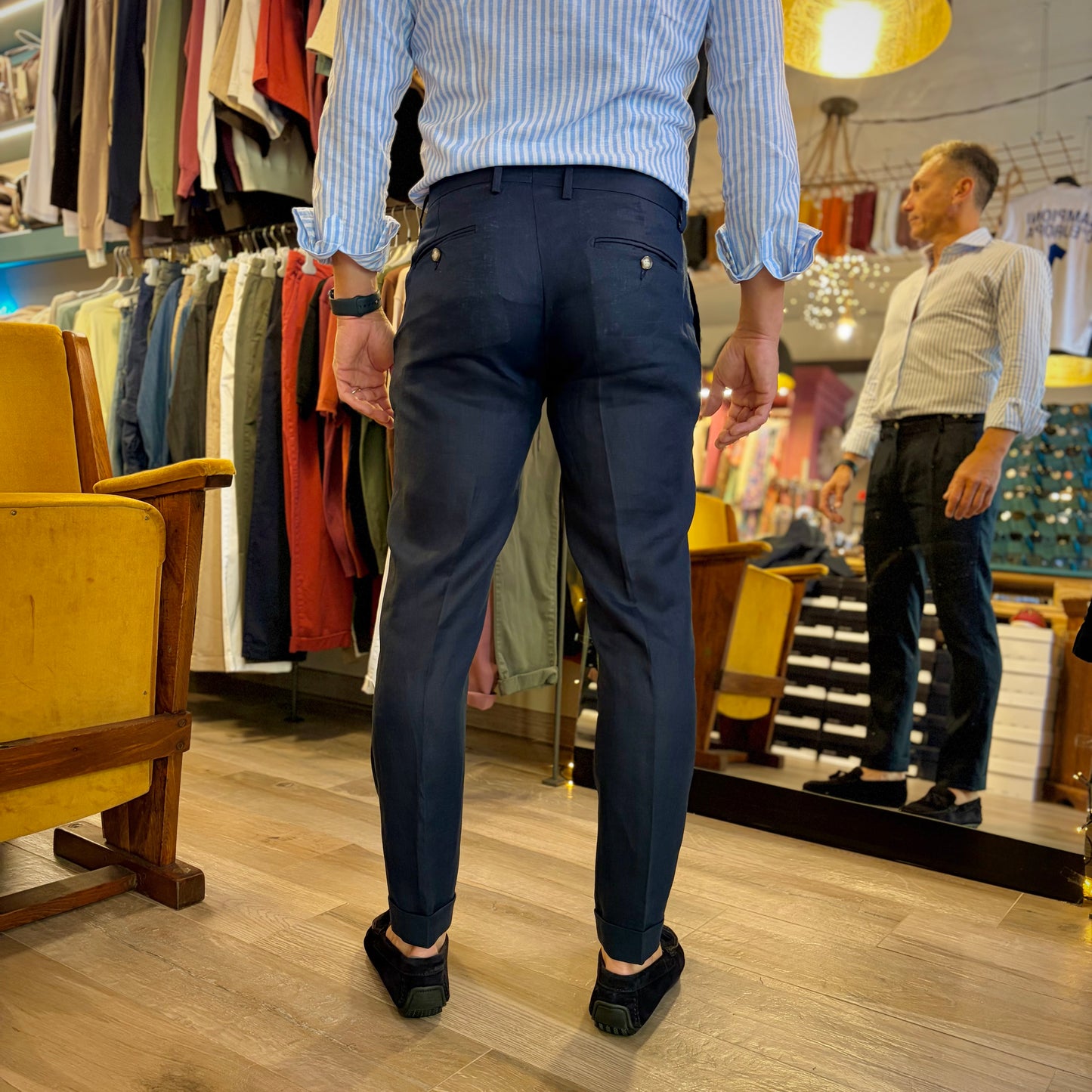 MOU - pantalone lino sartoriale