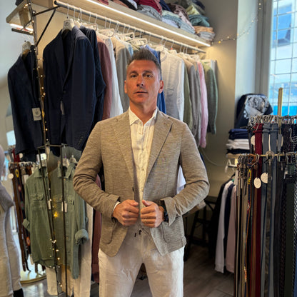 DORA – giacca sartoriale misto lino con trama