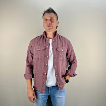 PANAREA – camicia lino sahariana sartoriale