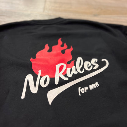 NO RULES - felpa girocollo nera