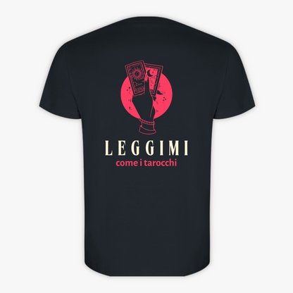 TAROCCHI - t-shirt ebano con stampa