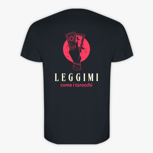 TAROCCHI - t-shirt ebano con stampa
