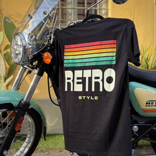 RETRO - t-shirt nera con stampa