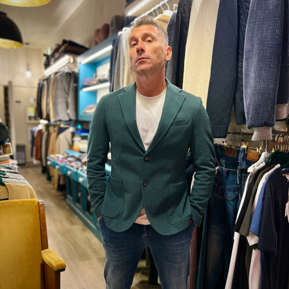 BERGOMI – giacca sartoriale verde con trama