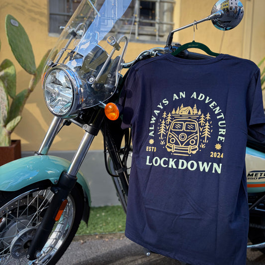 ADVENTURE - t-shirt blu con stampa