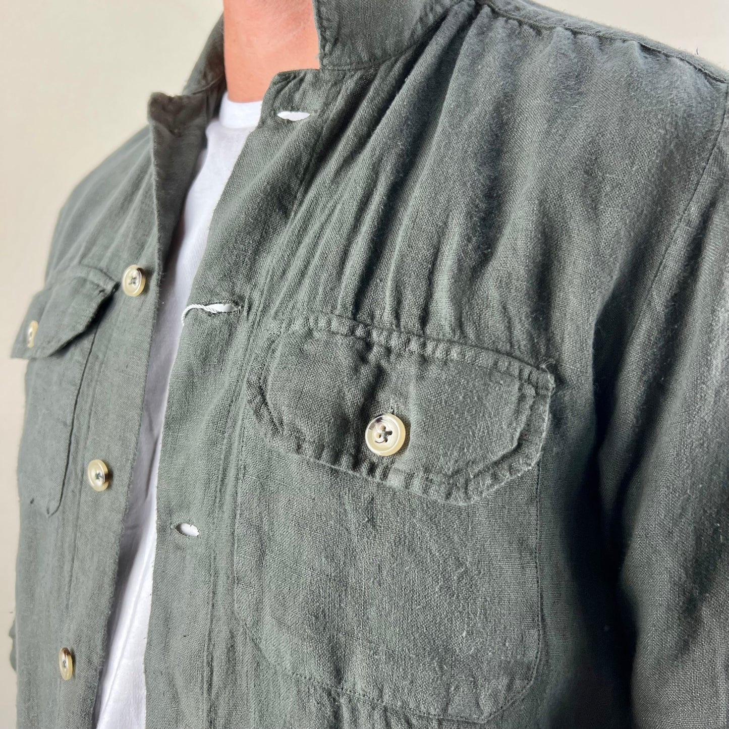 PANAREA – camicia lino sahariana sartoriale