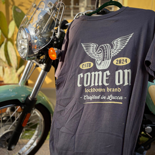 COME ON - t-shirt ebano con stampa