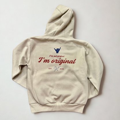 I’M ORIGINAL - felpa cappuccio beige