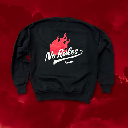 NO RULES - felpa girocollo nera