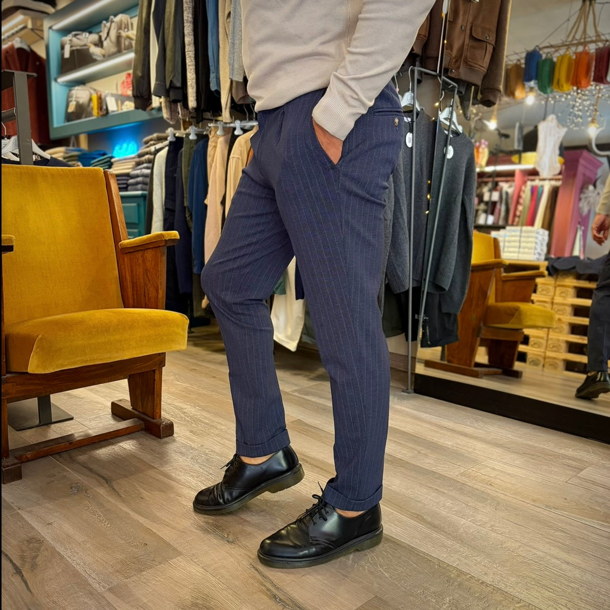 JENNA – pantalone gessato sartoriale